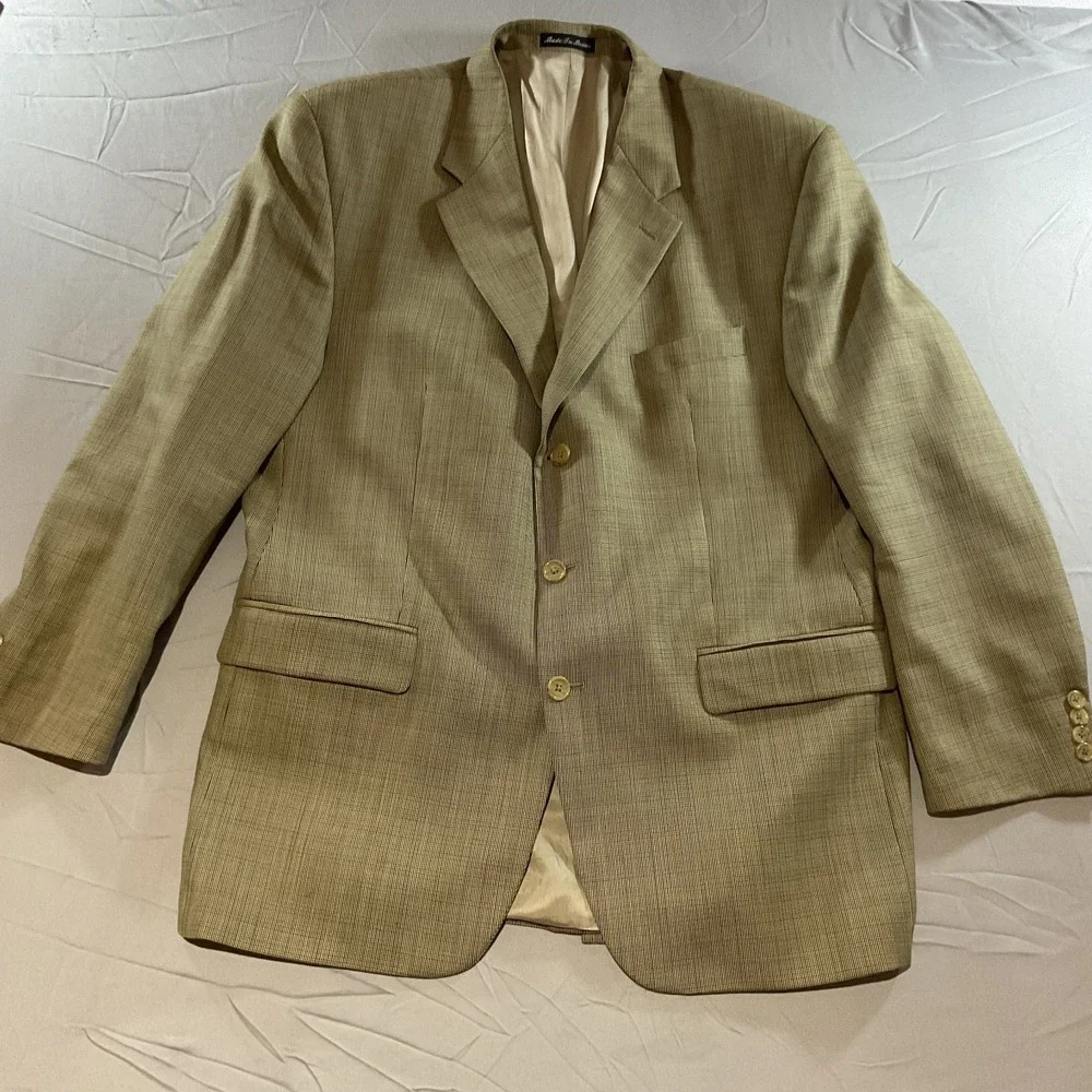 Lauren Ralph Lauren Men's 46R Tan Sport Coat Blazer Wool Silk USA Made
